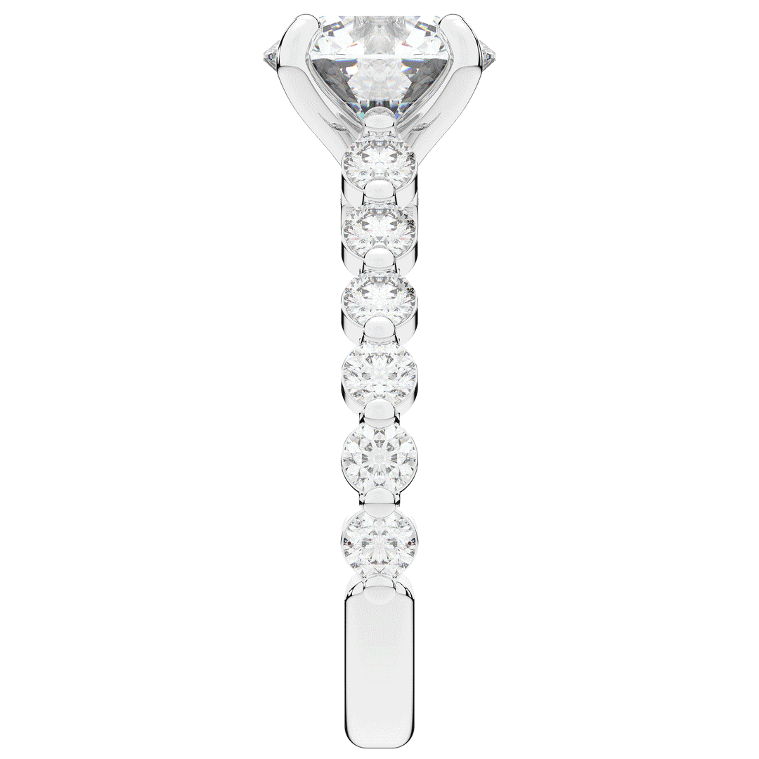 3.90CT.TW ROUND LAB DIAMOND ENGAGEMENT RING - Nazarelle