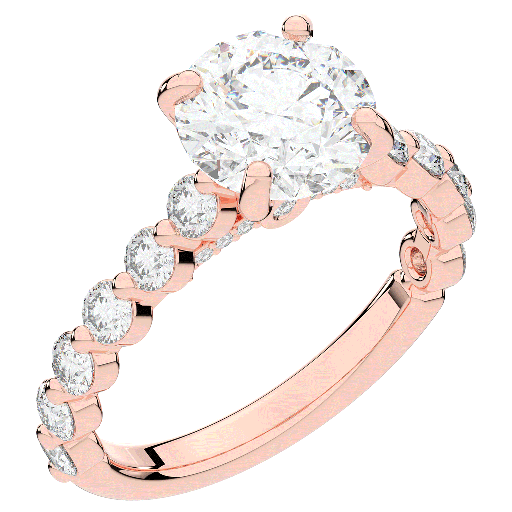 3.90CT.TW ROUND LAB DIAMOND ENGAGEMENT RING - Nazarelle