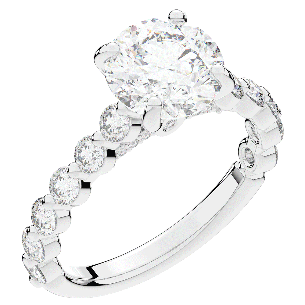3.90CT.TW ROUND LAB DIAMOND ENGAGEMENT RING - Nazarelle