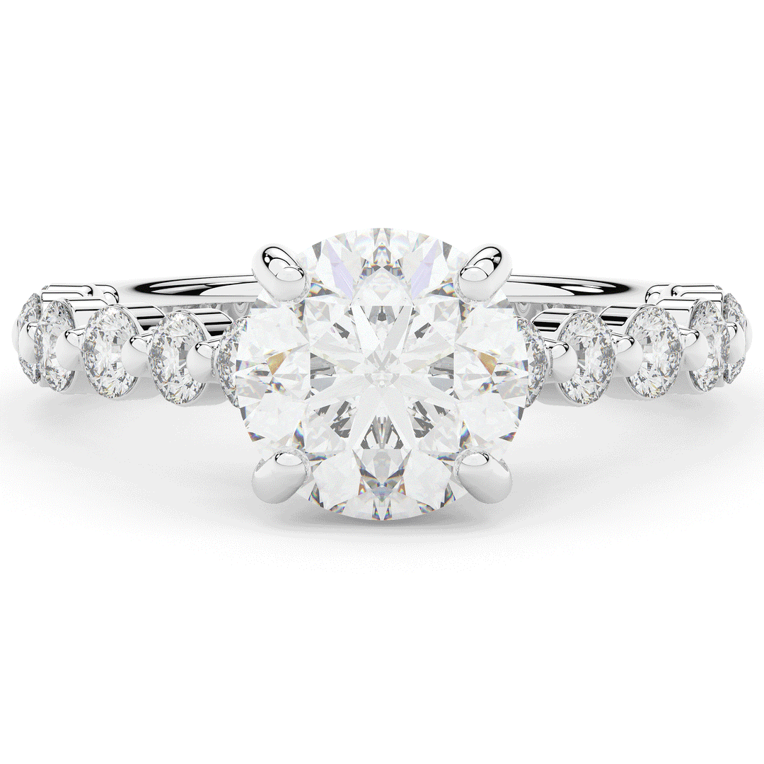 3.90CT.TW ROUND LAB DIAMOND ENGAGEMENT RING - Nazarelle