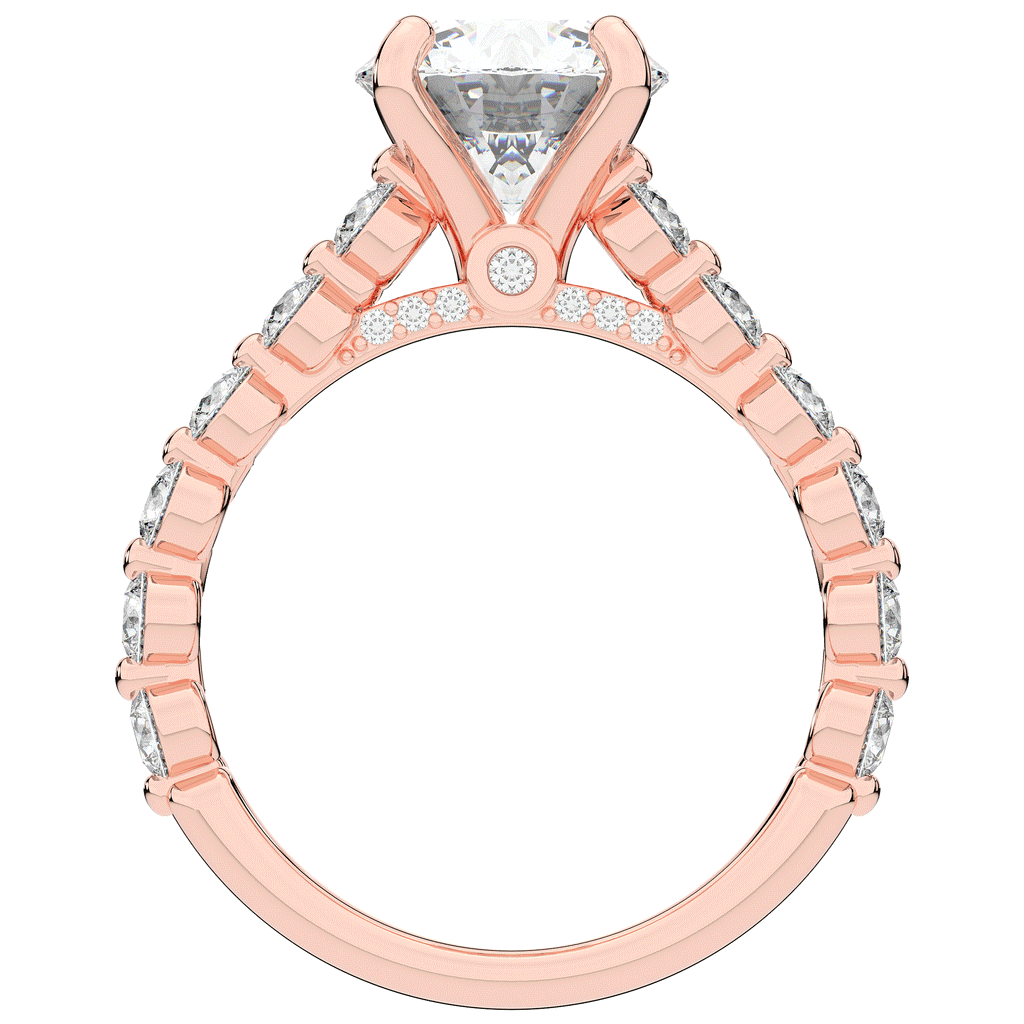 3.90CT.TW ROUND LAB DIAMOND ENGAGEMENT RING - Nazarelle