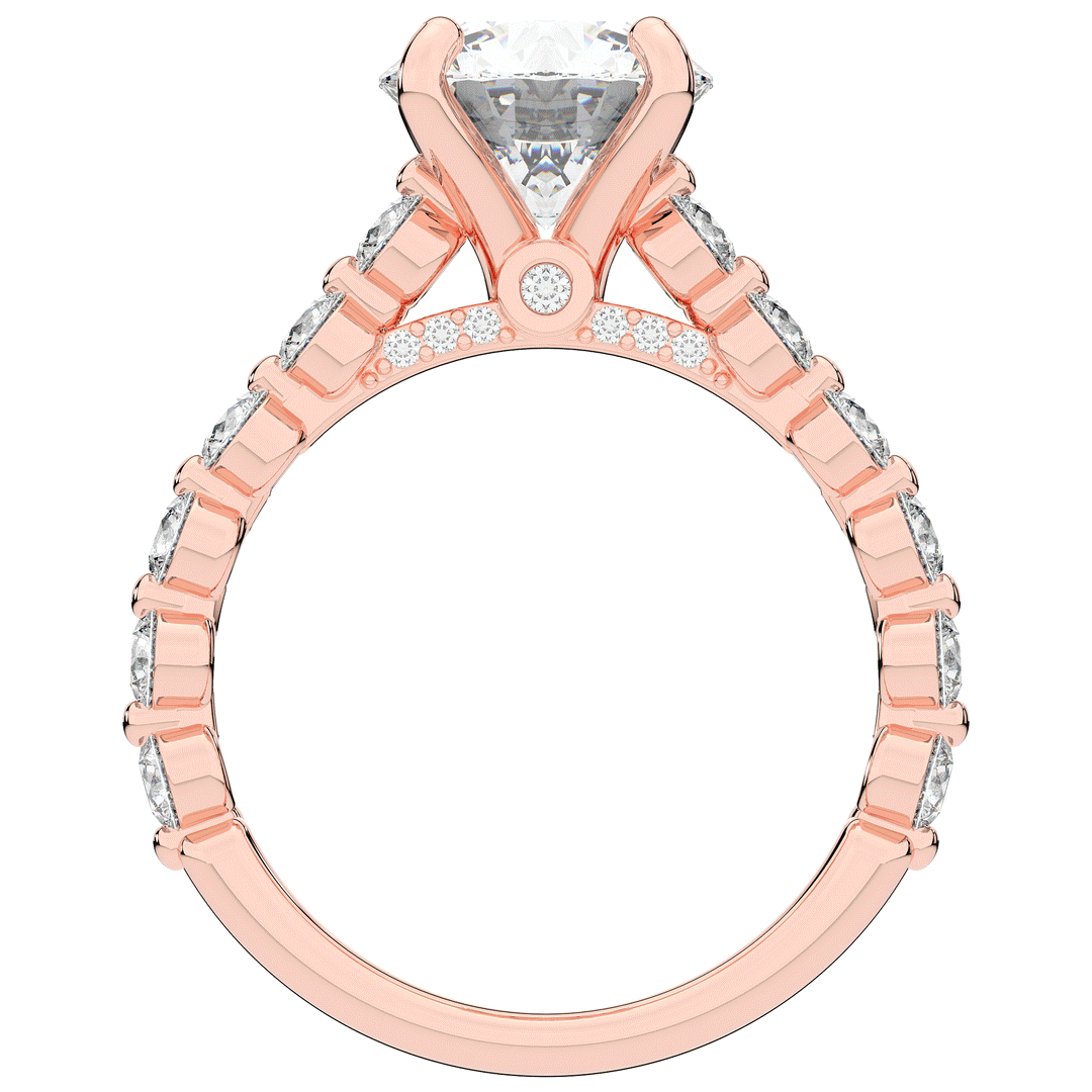3.90CT.TW ROUND LAB DIAMOND ENGAGEMENT RING - Nazarelle