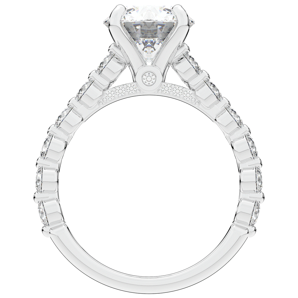 3.90CT.TW ROUND LAB DIAMOND ENGAGEMENT RING - Nazarelle