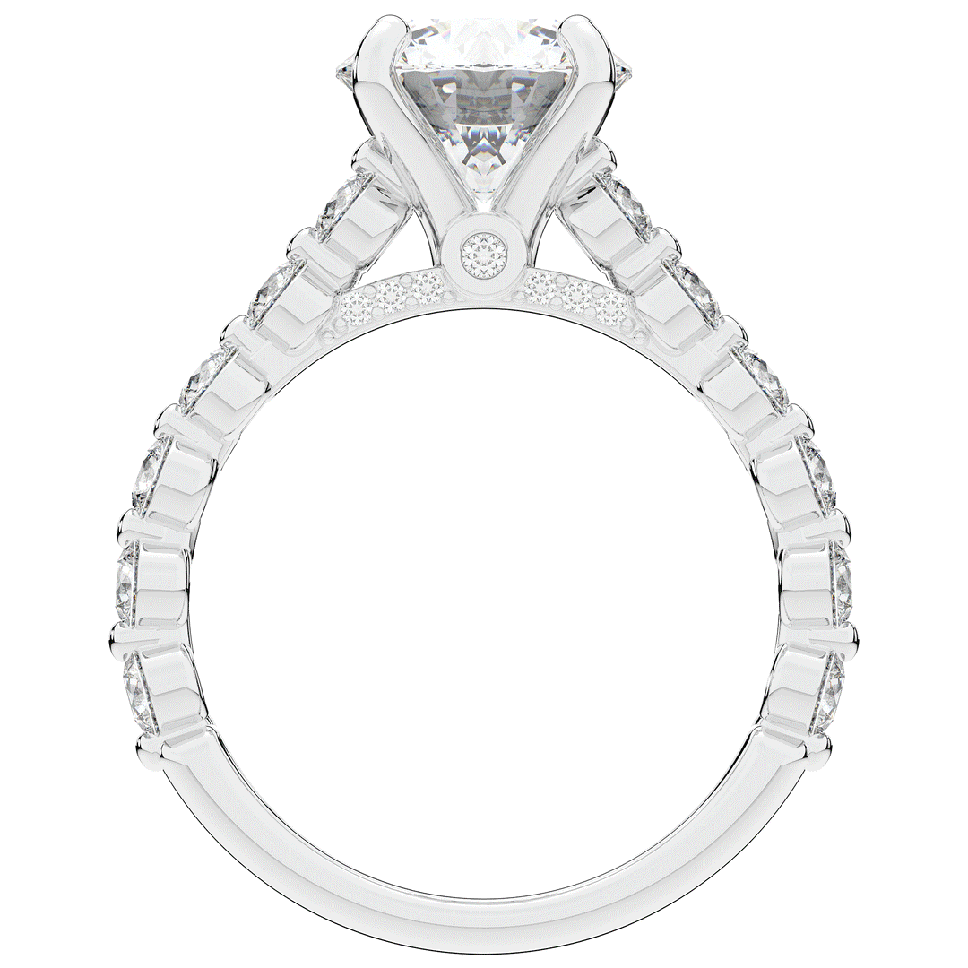 3.90CT.TW ROUND LAB DIAMOND ENGAGEMENT RING - Nazarelle