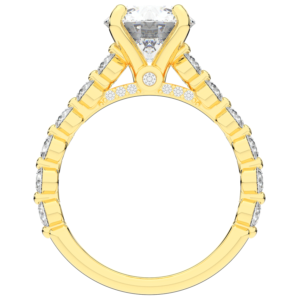 3.90CT.TW ROUND LAB DIAMOND ENGAGEMENT RING - Nazarelle