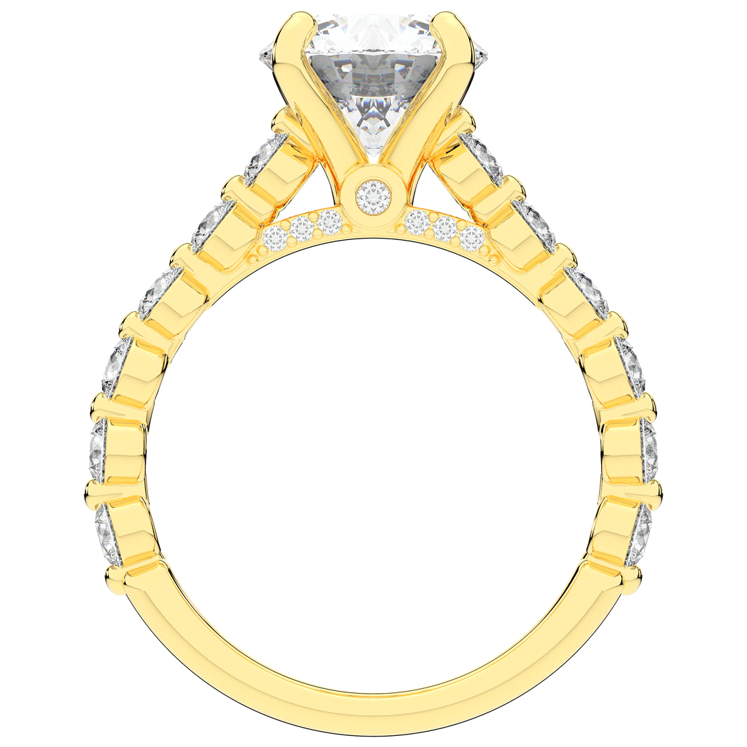 3.90CT.TW ROUND LAB DIAMOND ENGAGEMENT RING - Nazarelle