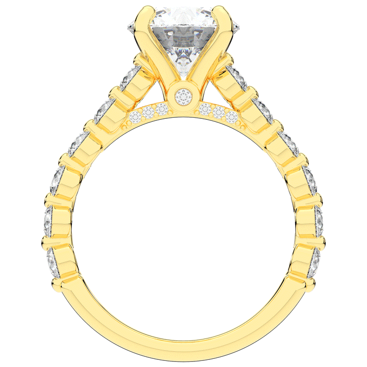 3.90CT.TW ROUND LAB DIAMOND ENGAGEMENT RING - Nazarelle