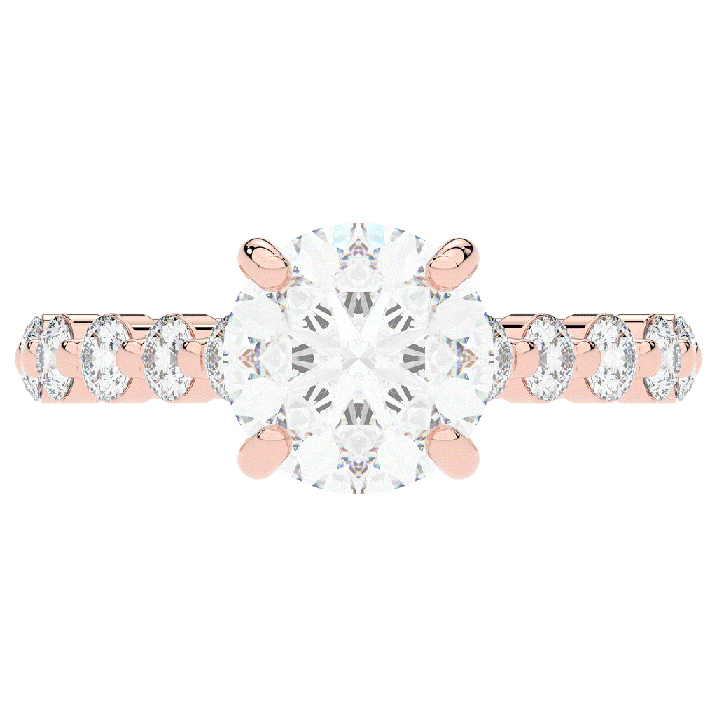 3.90CT.TW ROUND LAB DIAMOND ENGAGEMENT RING - Nazarelle
