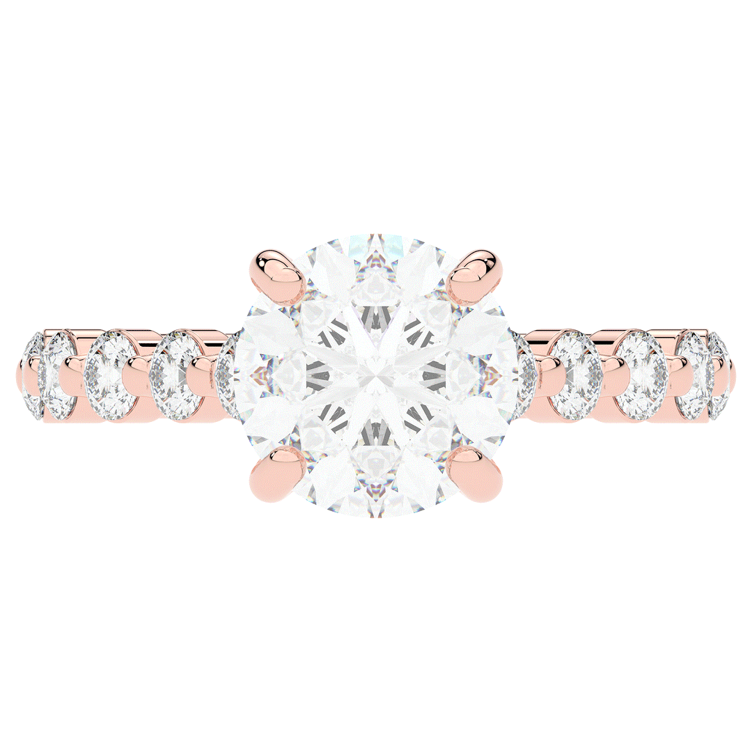 3.90CT.TW ROUND LAB DIAMOND ENGAGEMENT RING - Nazarelle