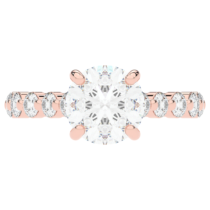 3.90CT.TW ROUND LAB DIAMOND ENGAGEMENT RING - Nazarelle