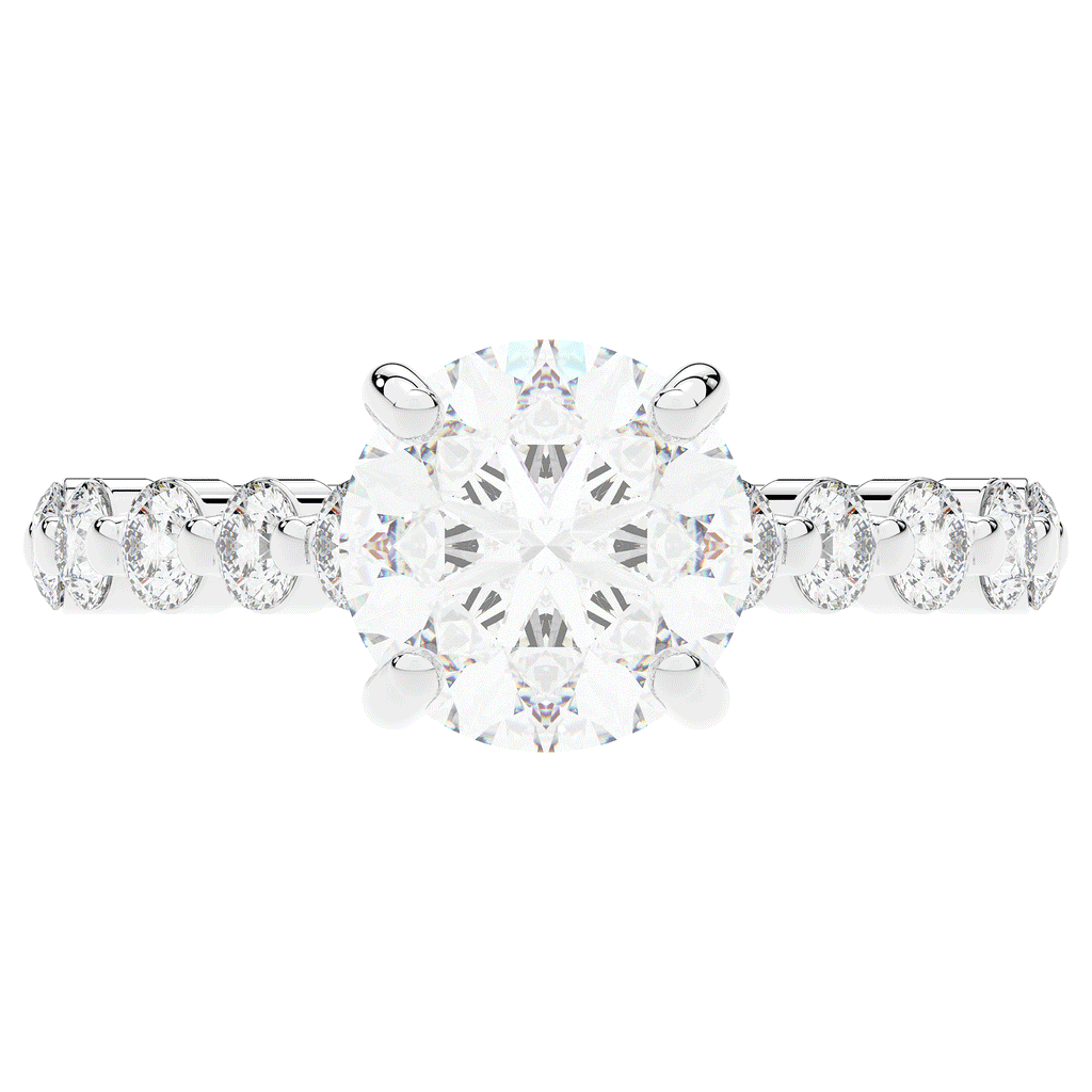 3.90CT.TW ROUND LAB DIAMOND ENGAGEMENT RING - Nazarelle