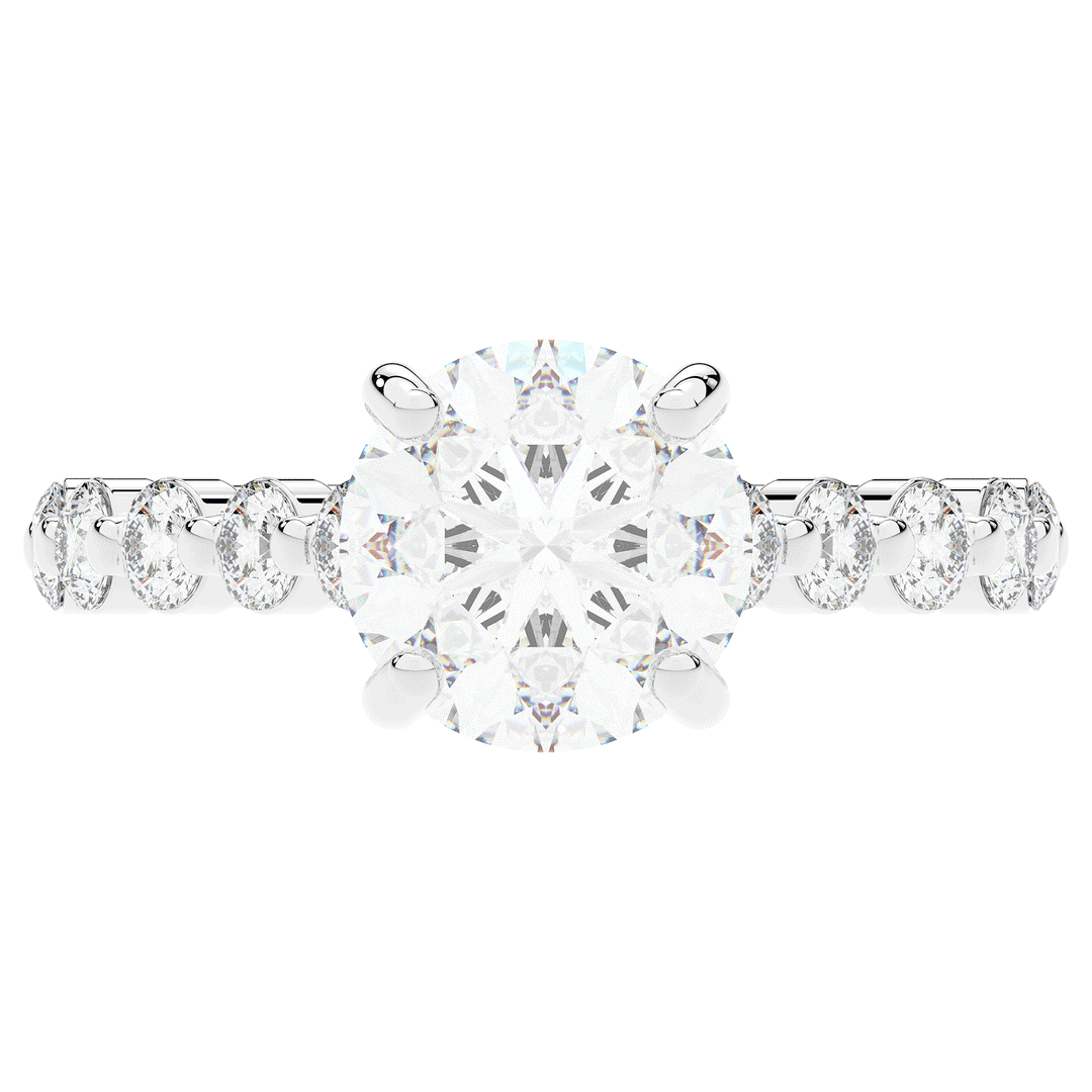 3.90CT.TW ROUND LAB DIAMOND ENGAGEMENT RING - Nazarelle