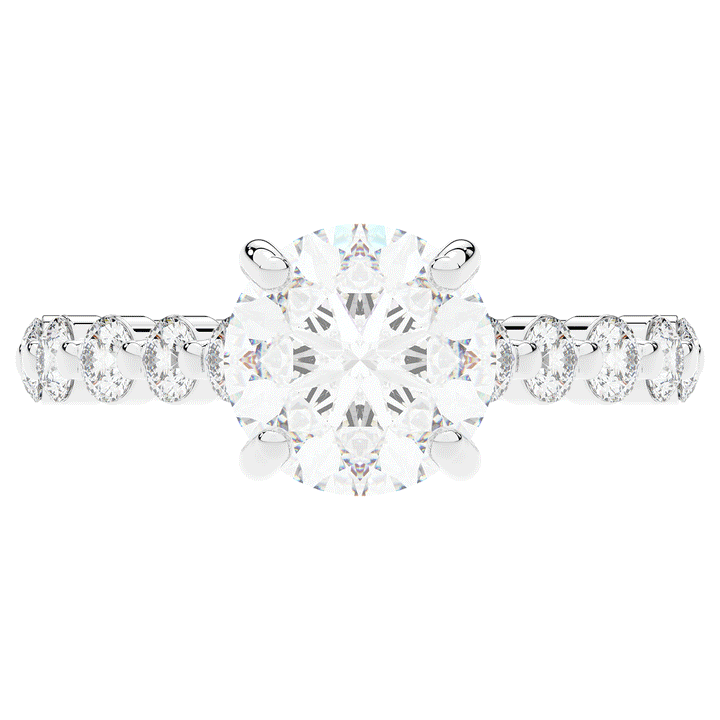 3.90CT.TW ROUND LAB DIAMOND ENGAGEMENT RING - Nazarelle