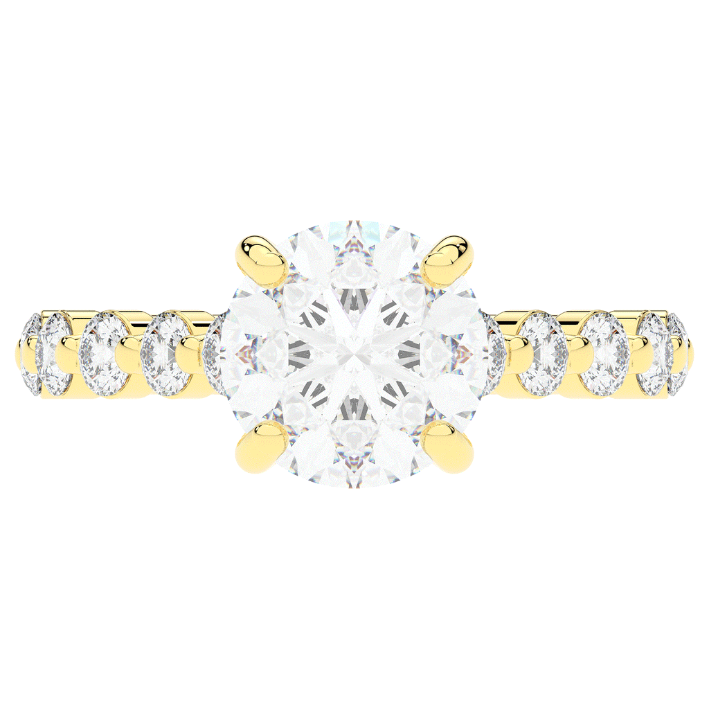 3.90CT.TW ROUND LAB DIAMOND ENGAGEMENT RING - Nazarelle