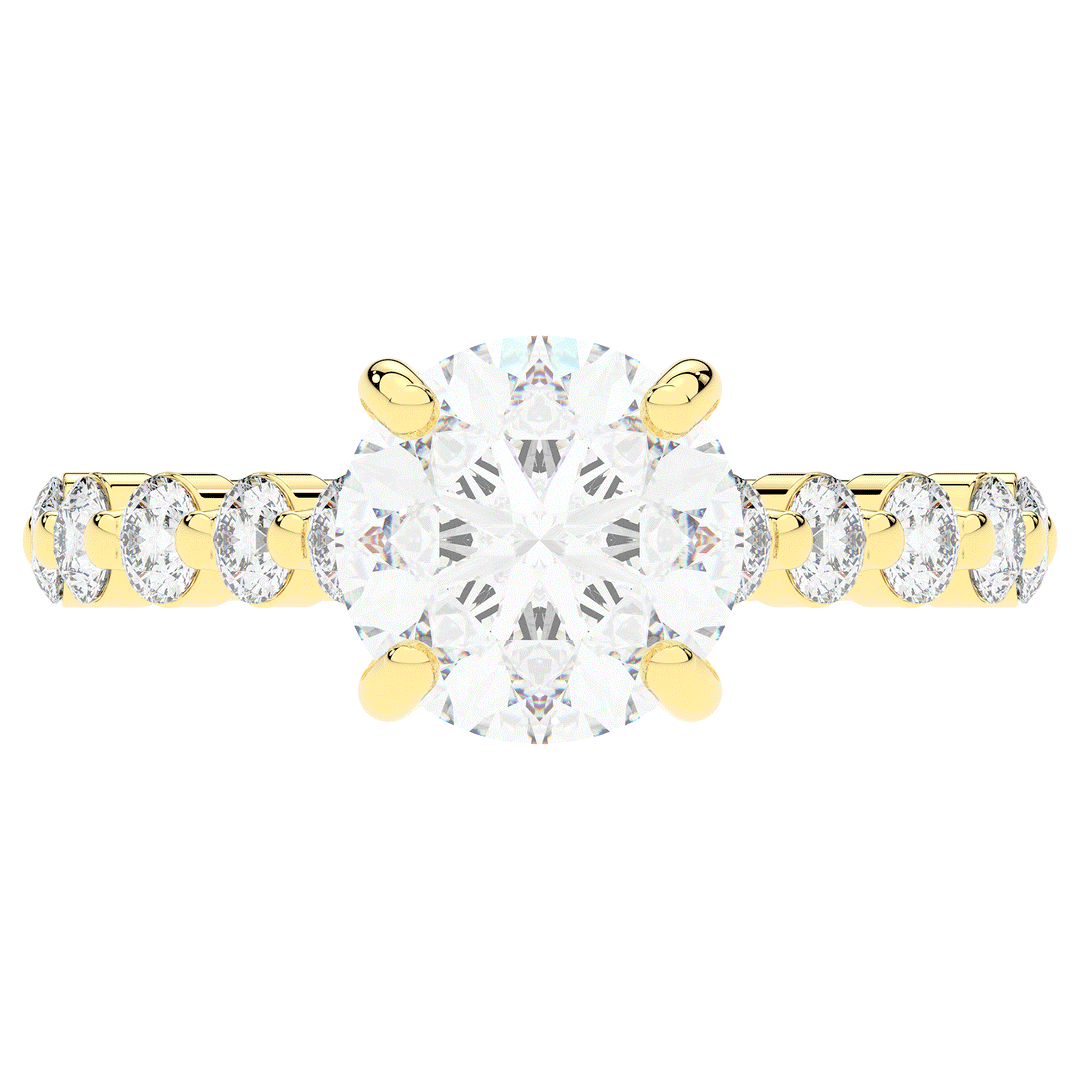 3.90CT.TW ROUND LAB DIAMOND ENGAGEMENT RING - Nazarelle