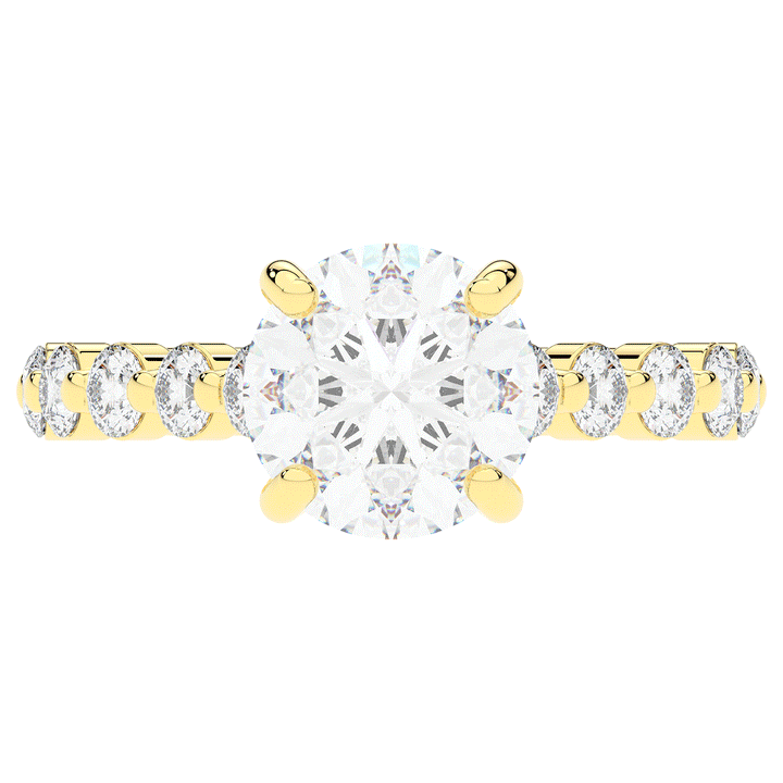 3.90CT.TW ROUND LAB DIAMOND ENGAGEMENT RING - Nazarelle