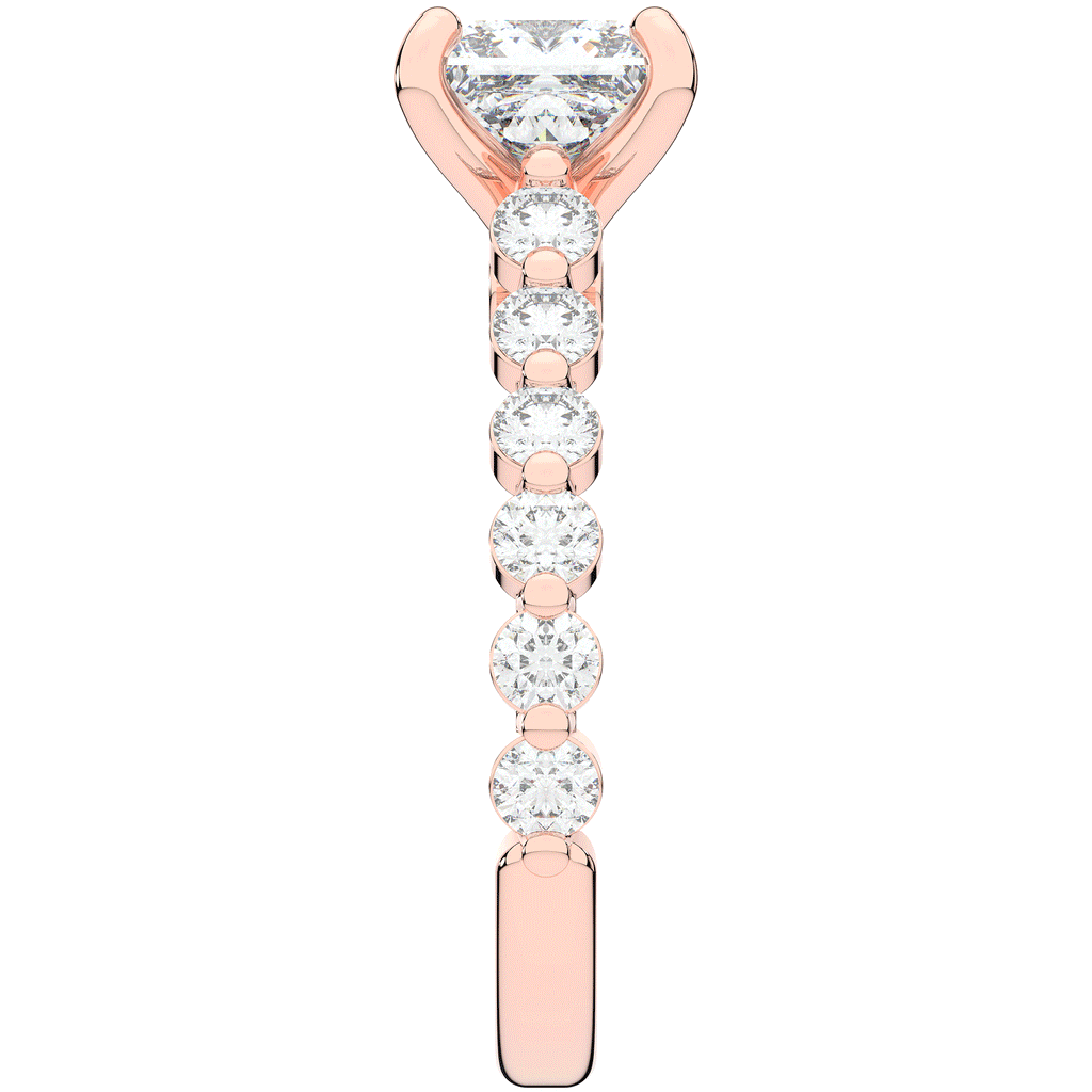 3.90CT.TW PRINCESS LAB DIAMOND ENGAGEMENT RING - Nazarelle