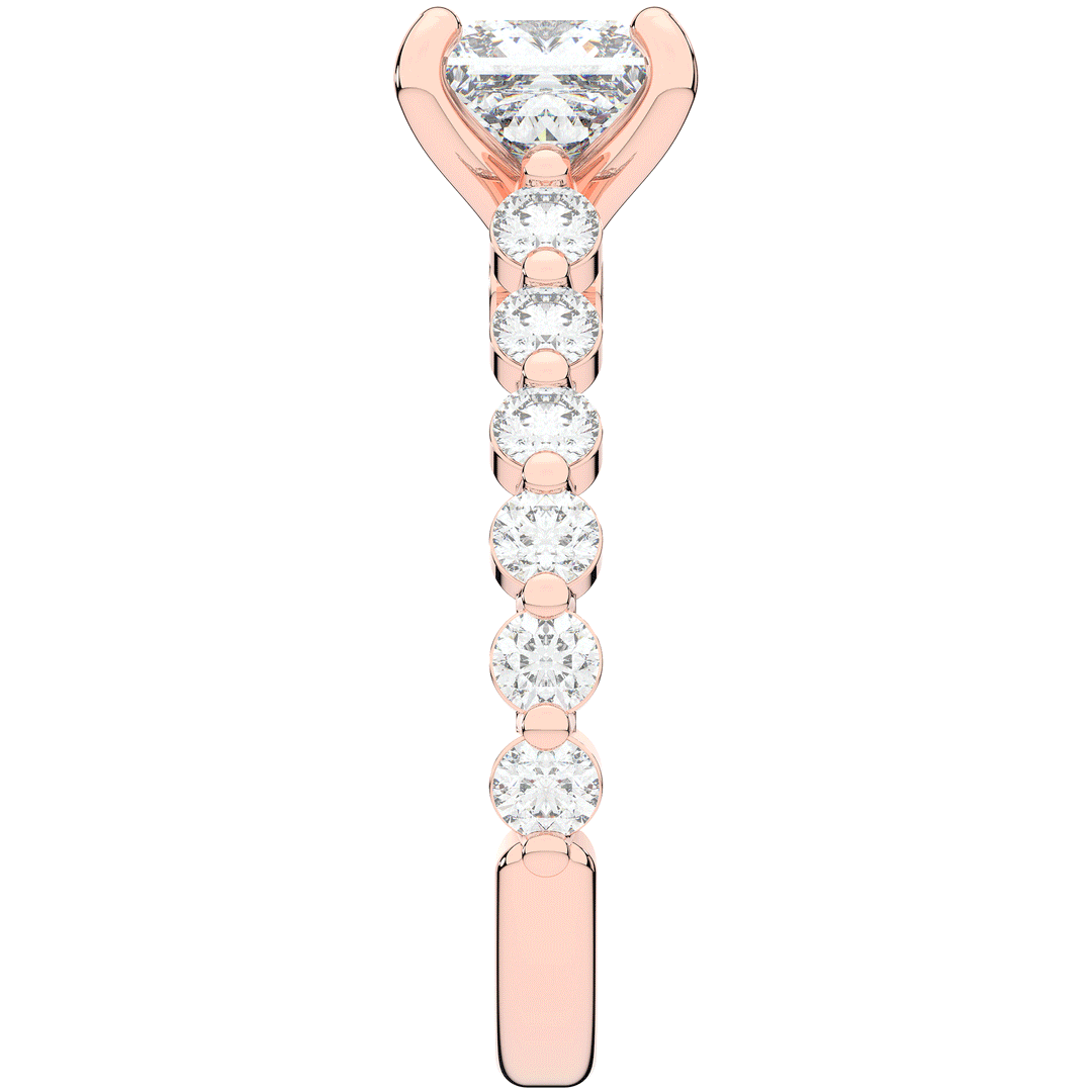 3.90CT.TW PRINCESS LAB DIAMOND ENGAGEMENT RING - Nazarelle