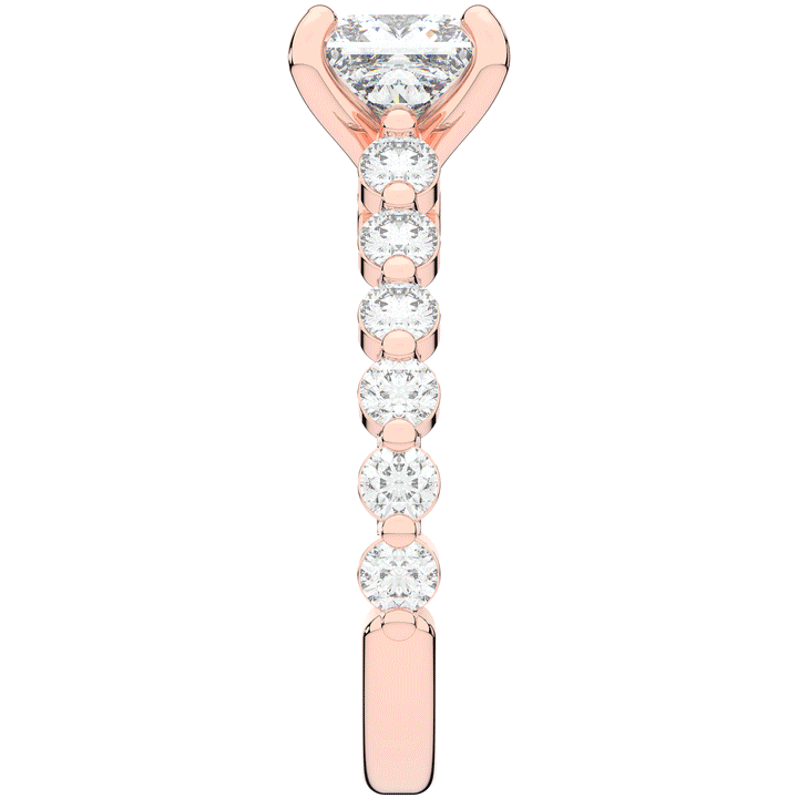 3.90CT.TW PRINCESS LAB DIAMOND ENGAGEMENT RING - Nazarelle