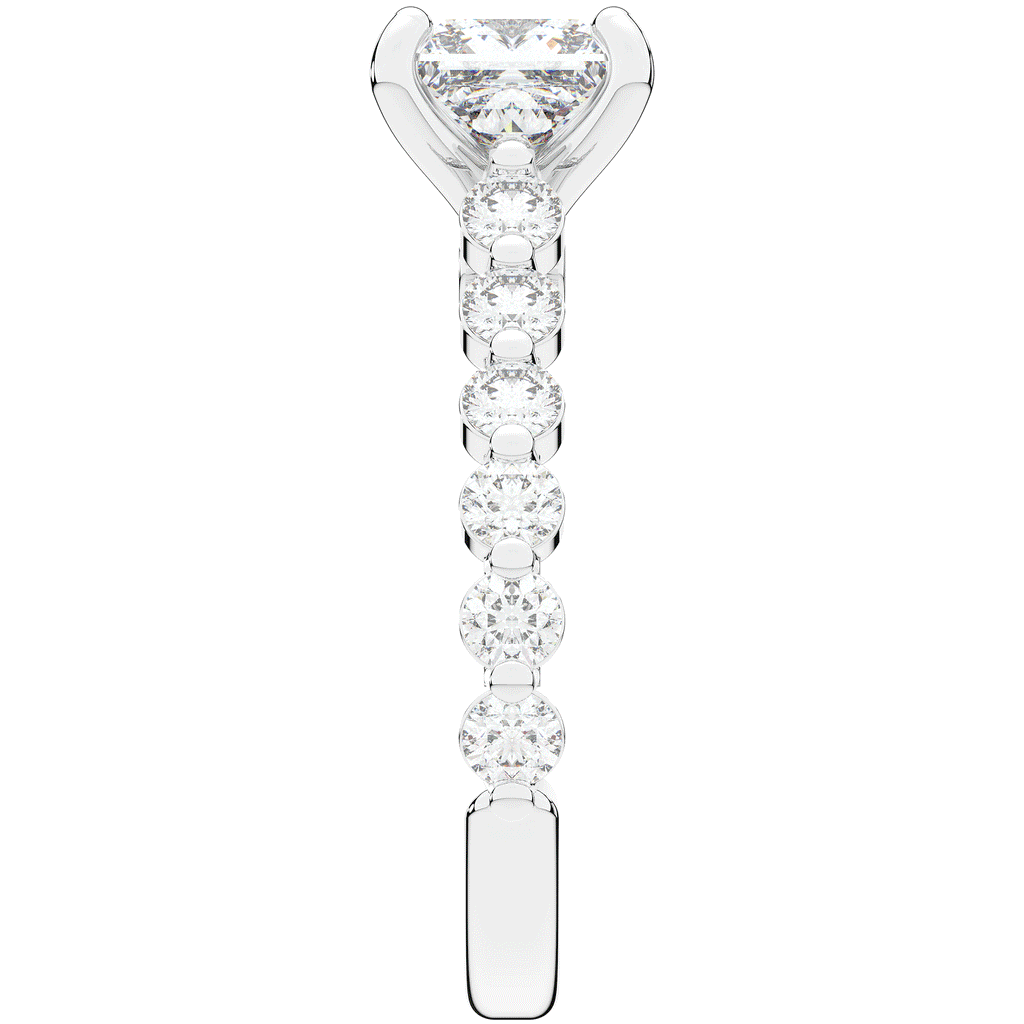 3.90CT.TW PRINCESS LAB DIAMOND ENGAGEMENT RING - Nazarelle