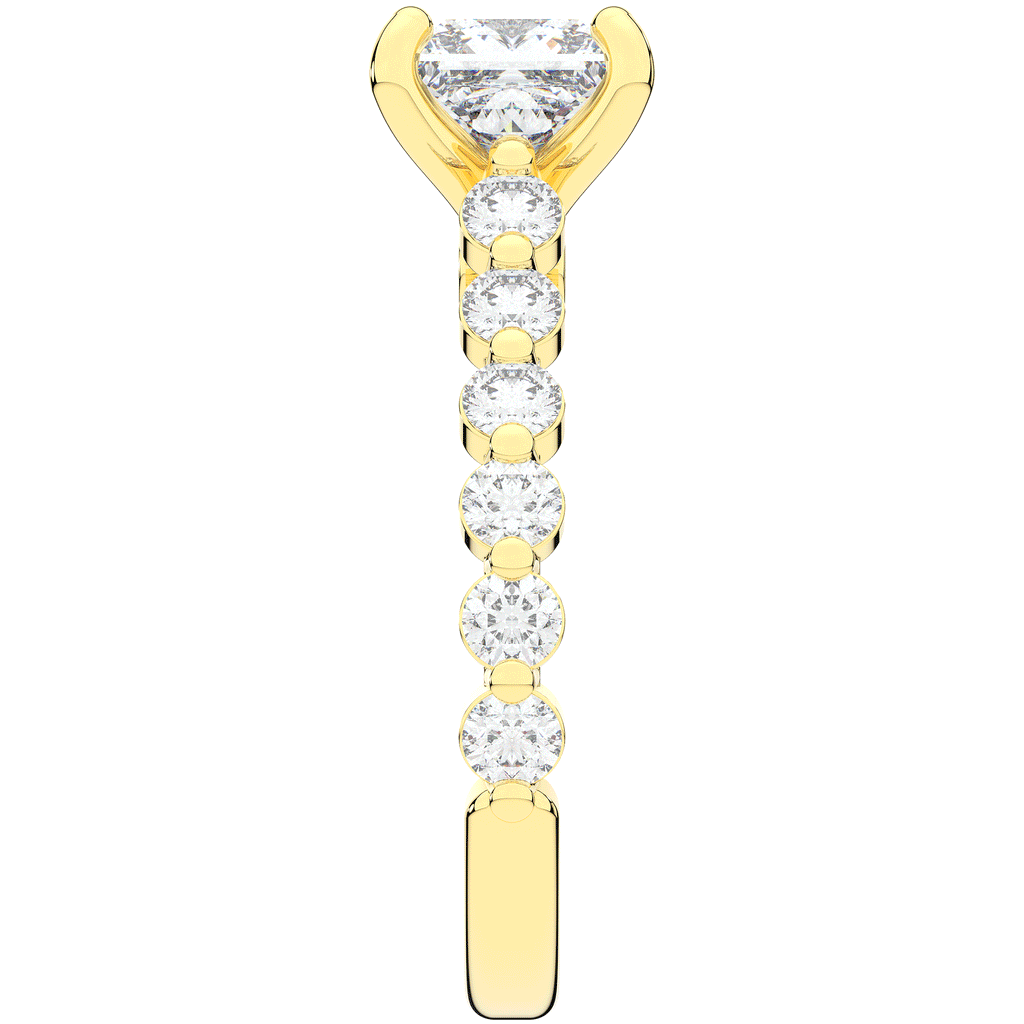 3.90CT.TW PRINCESS LAB DIAMOND ENGAGEMENT RING - Nazarelle