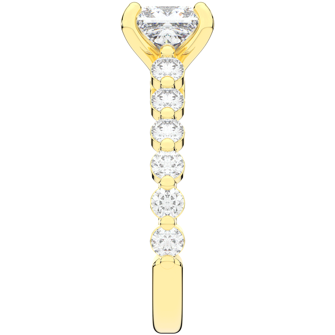 3.90CT.TW PRINCESS LAB DIAMOND ENGAGEMENT RING - Nazarelle