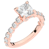 3.90CT.TW PRINCESS LAB DIAMOND ENGAGEMENT RING - Nazarelle