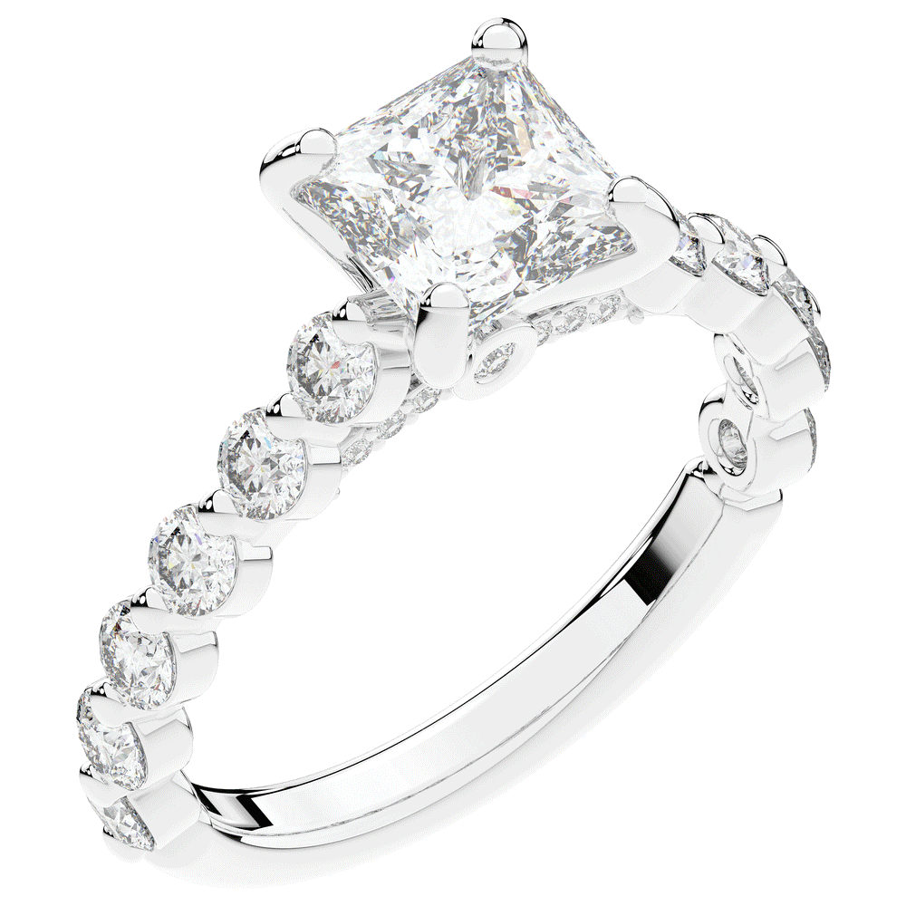 3.90CT.TW PRINCESS LAB DIAMOND ENGAGEMENT RING - Nazarelle