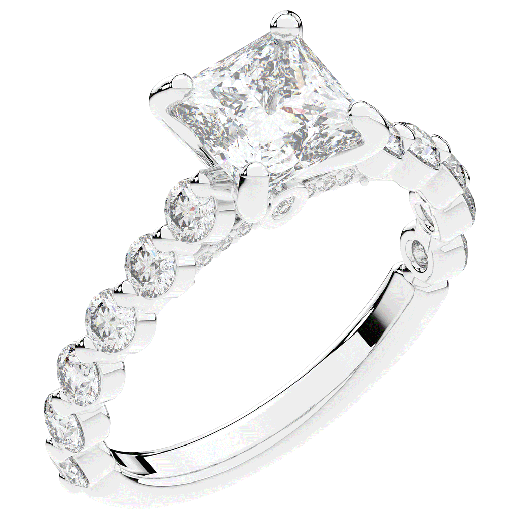 3.90CT.TW PRINCESS LAB DIAMOND ENGAGEMENT RING - Nazarelle