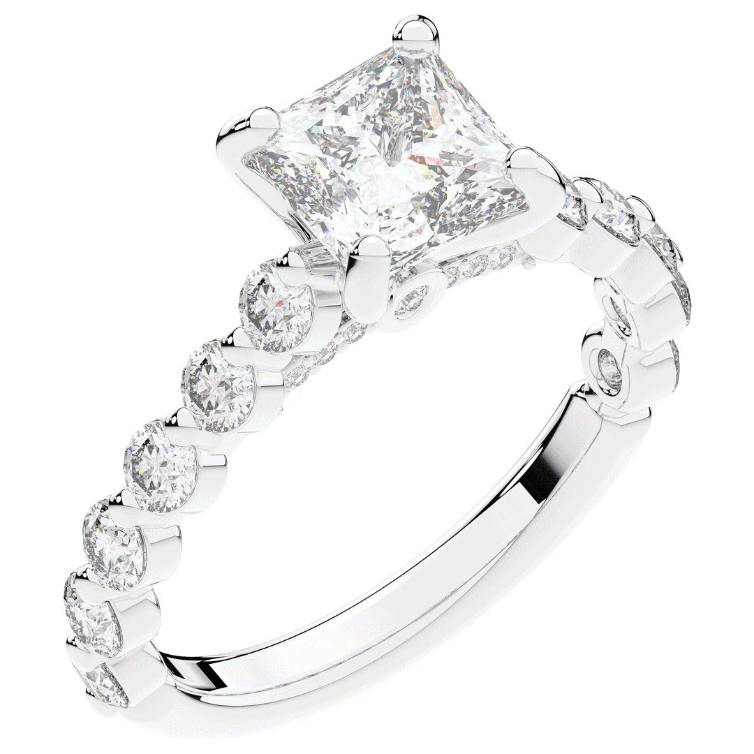 3.90CT.TW PRINCESS LAB DIAMOND ENGAGEMENT RING - Nazarelle