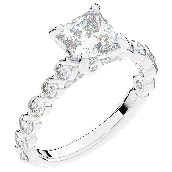 3.90CT.TW PRINCESS LAB DIAMOND ENGAGEMENT RING - Nazarelle
