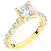 3.90CT.TW PRINCESS LAB DIAMOND ENGAGEMENT RING - Nazarelle
