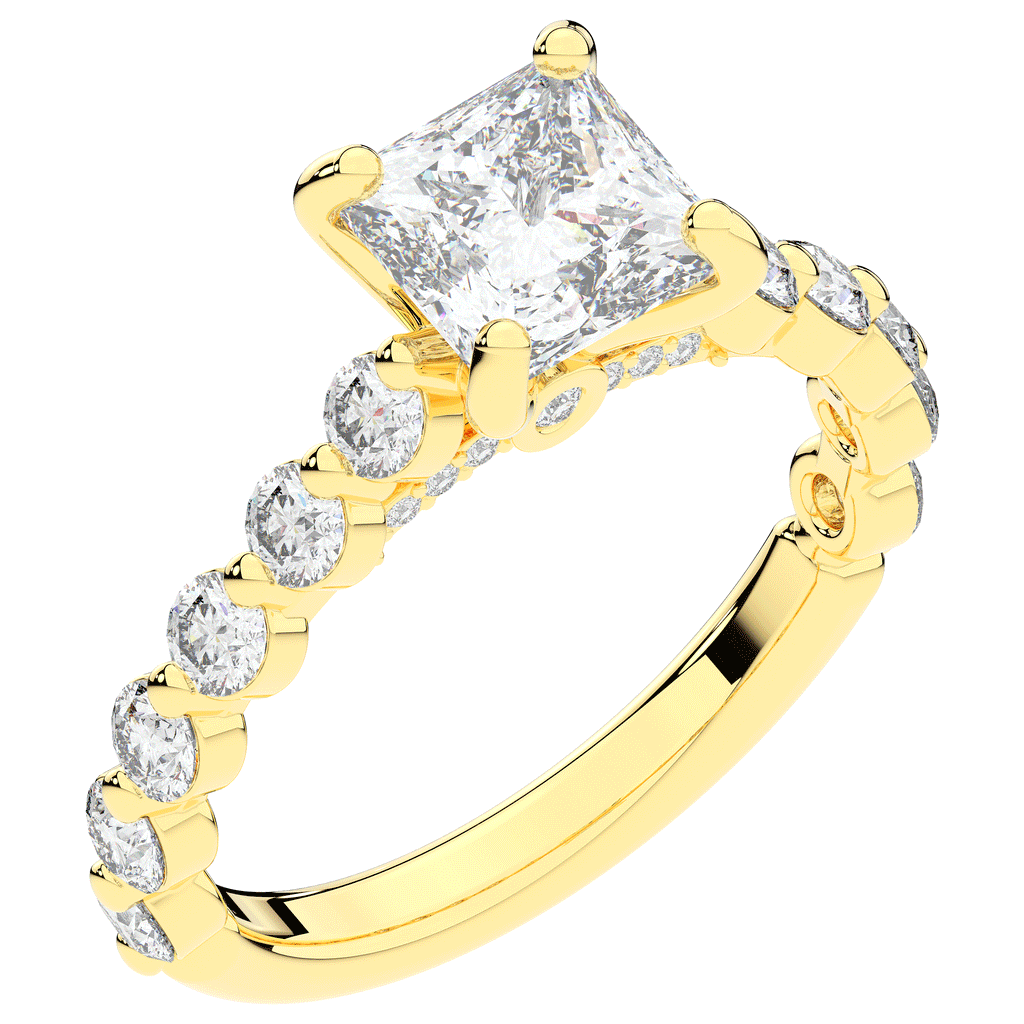 3.90CT.TW PRINCESS LAB DIAMOND ENGAGEMENT RING - Nazarelle