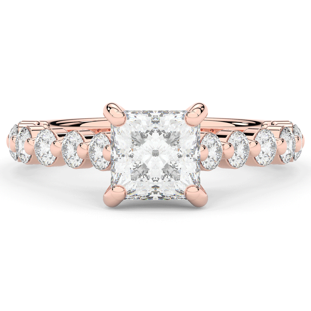 3.90CT.TW PRINCESS LAB DIAMOND ENGAGEMENT RING - Nazarelle