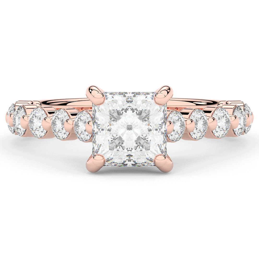 3.90CT.TW PRINCESS LAB DIAMOND ENGAGEMENT RING - Nazarelle