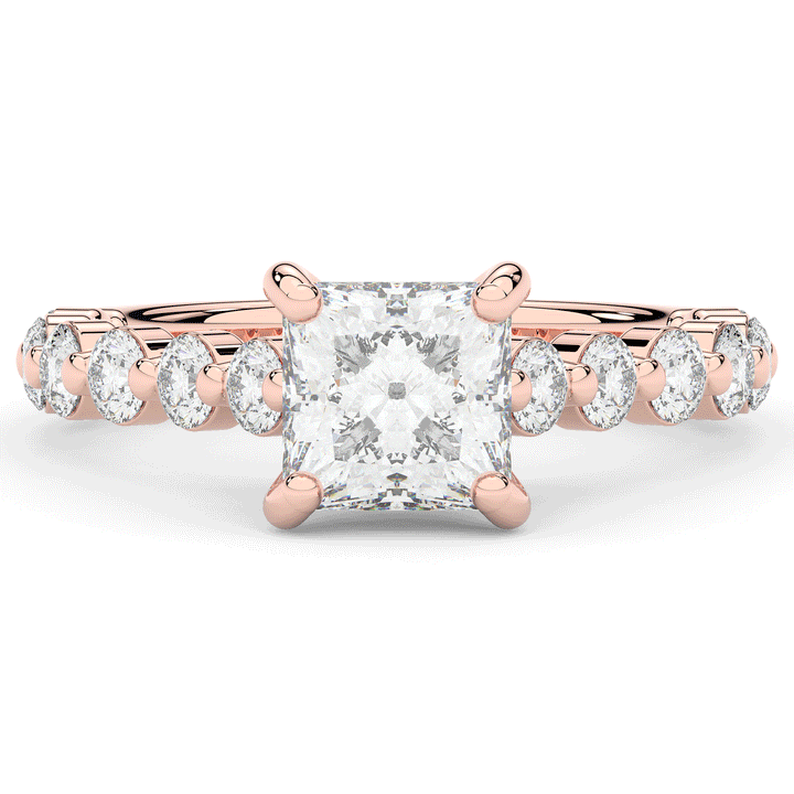 3.90CT.TW PRINCESS LAB DIAMOND ENGAGEMENT RING - Nazarelle