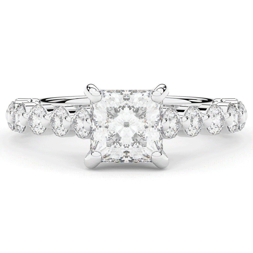 3.90CT.TW PRINCESS LAB DIAMOND ENGAGEMENT RING - Nazarelle