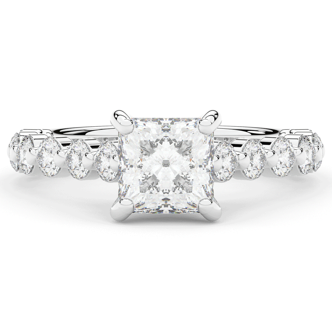 3.90CT.TW PRINCESS LAB DIAMOND ENGAGEMENT RING - Nazarelle