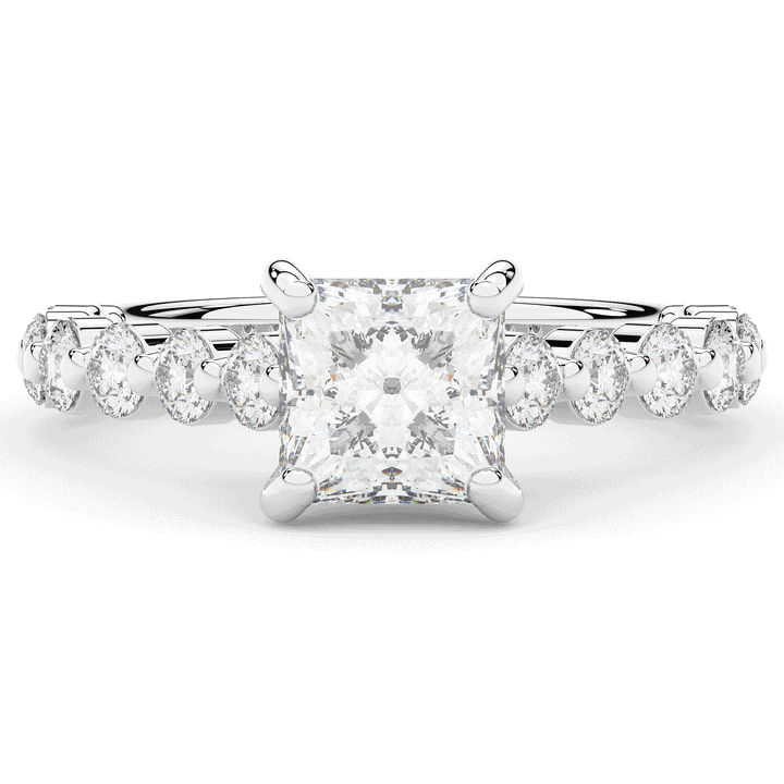 3.90CT.TW PRINCESS LAB DIAMOND ENGAGEMENT RING - Nazarelle