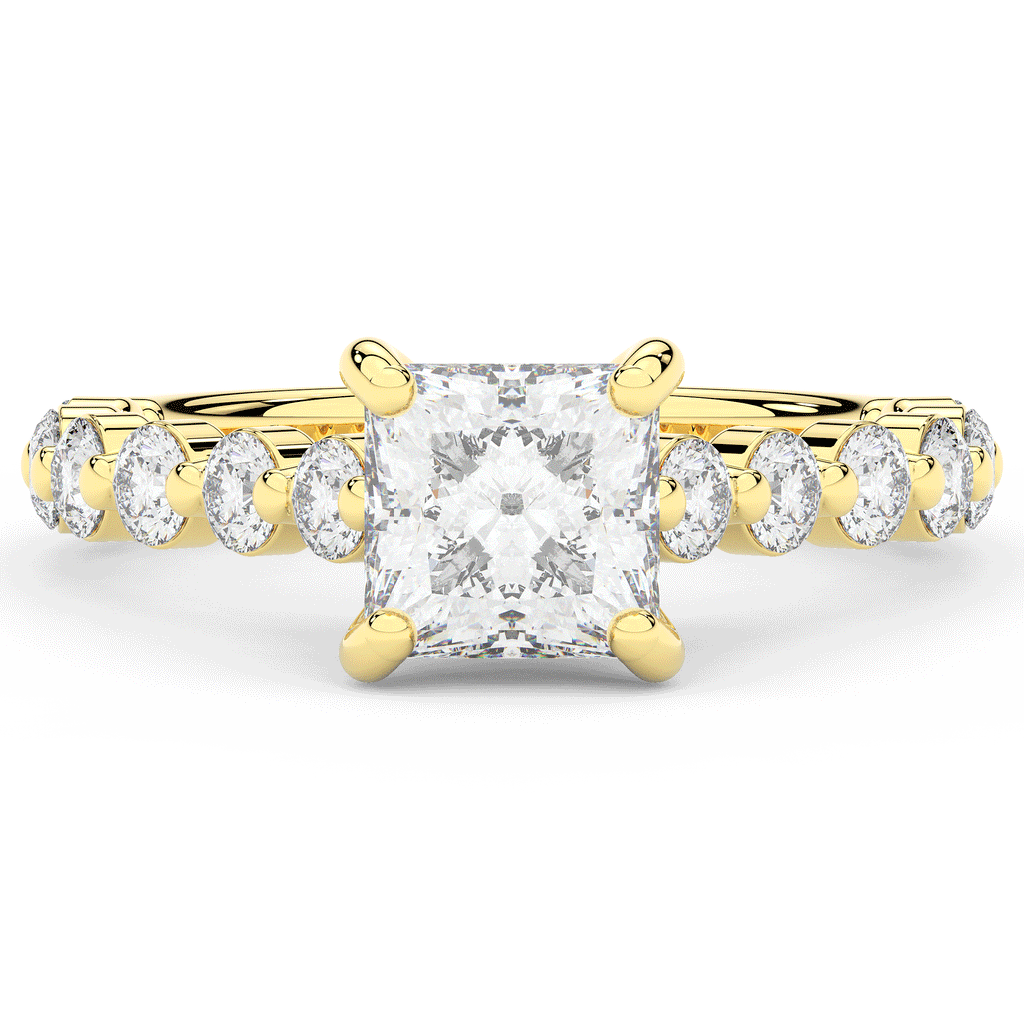 3.90CT.TW PRINCESS LAB DIAMOND ENGAGEMENT RING - Nazarelle