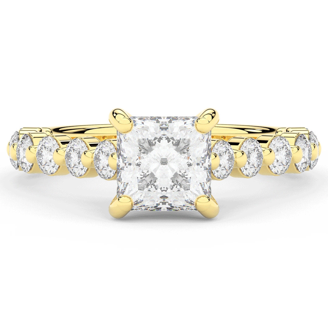 3.90CT.TW PRINCESS LAB DIAMOND ENGAGEMENT RING - Nazarelle