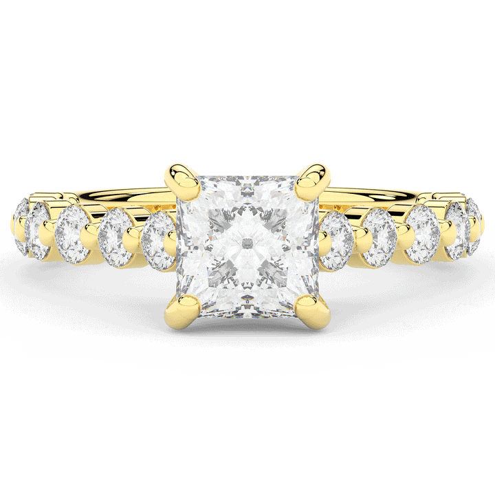 3.90CT.TW PRINCESS LAB DIAMOND ENGAGEMENT RING - Nazarelle