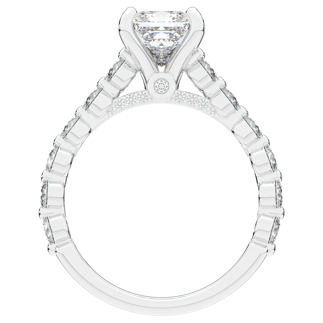 3.90CT.TW PRINCESS LAB DIAMOND ENGAGEMENT RING - Nazarelle