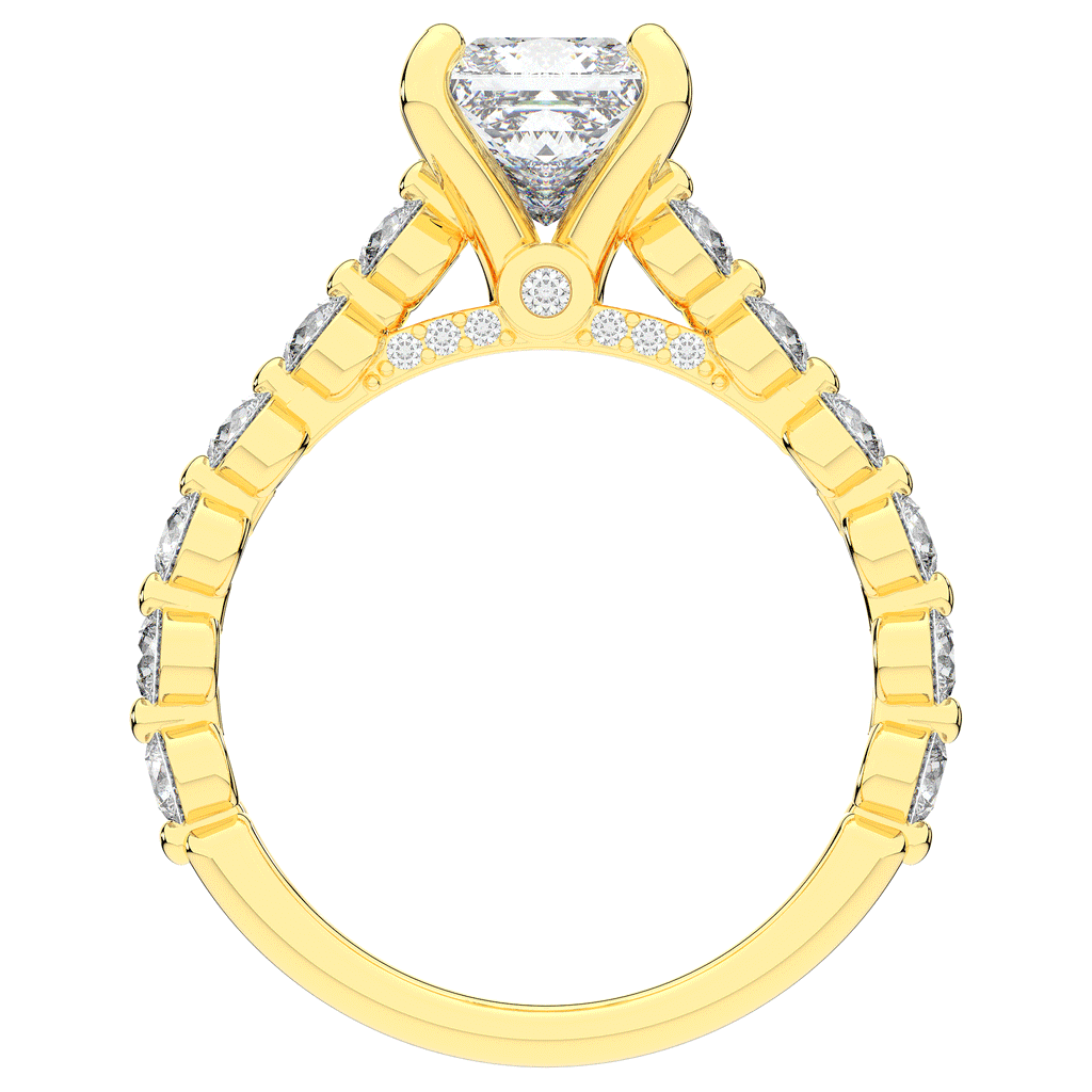 3.90CT.TW PRINCESS LAB DIAMOND ENGAGEMENT RING - Nazarelle