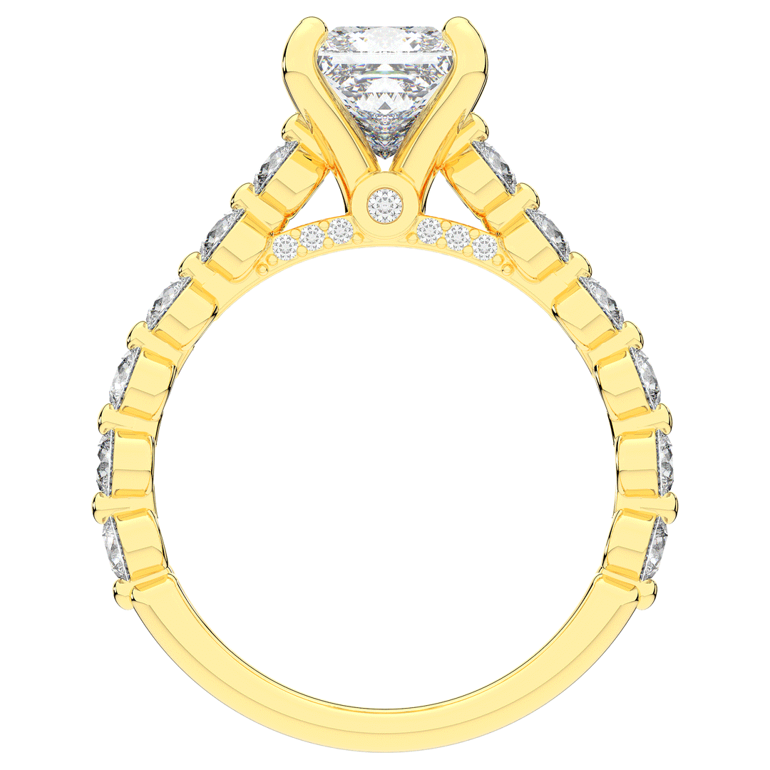 3.90CT.TW PRINCESS LAB DIAMOND ENGAGEMENT RING - Nazarelle