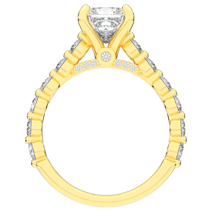 3.90CT.TW PRINCESS LAB DIAMOND ENGAGEMENT RING - Nazarelle