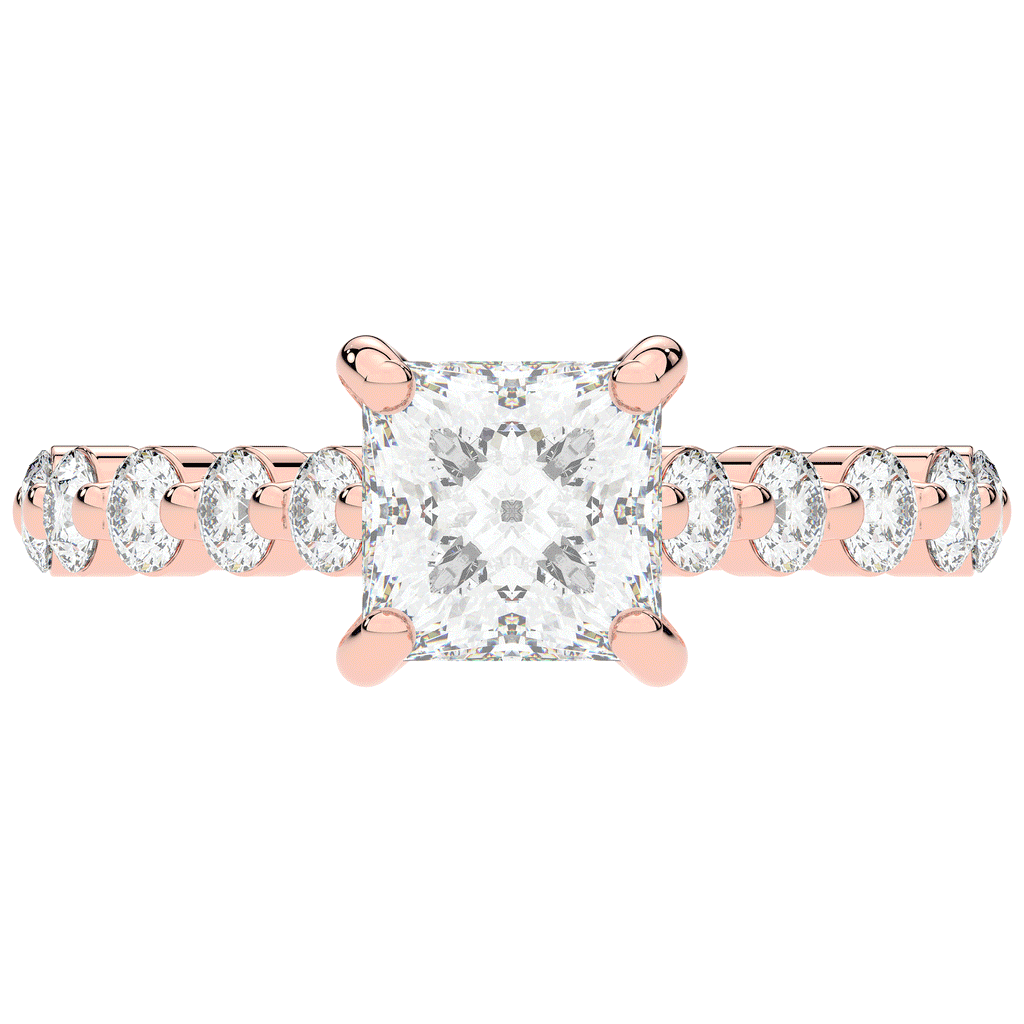 3.90CT.TW PRINCESS LAB DIAMOND ENGAGEMENT RING - Nazarelle