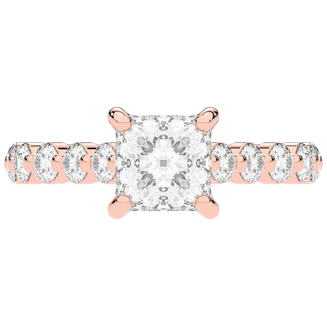 3.90CT.TW PRINCESS LAB DIAMOND ENGAGEMENT RING - Nazarelle