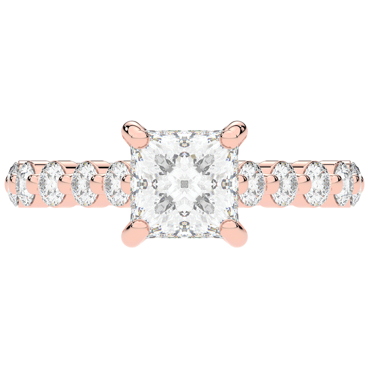 3.90CT.TW PRINCESS LAB DIAMOND ENGAGEMENT RING - Nazarelle