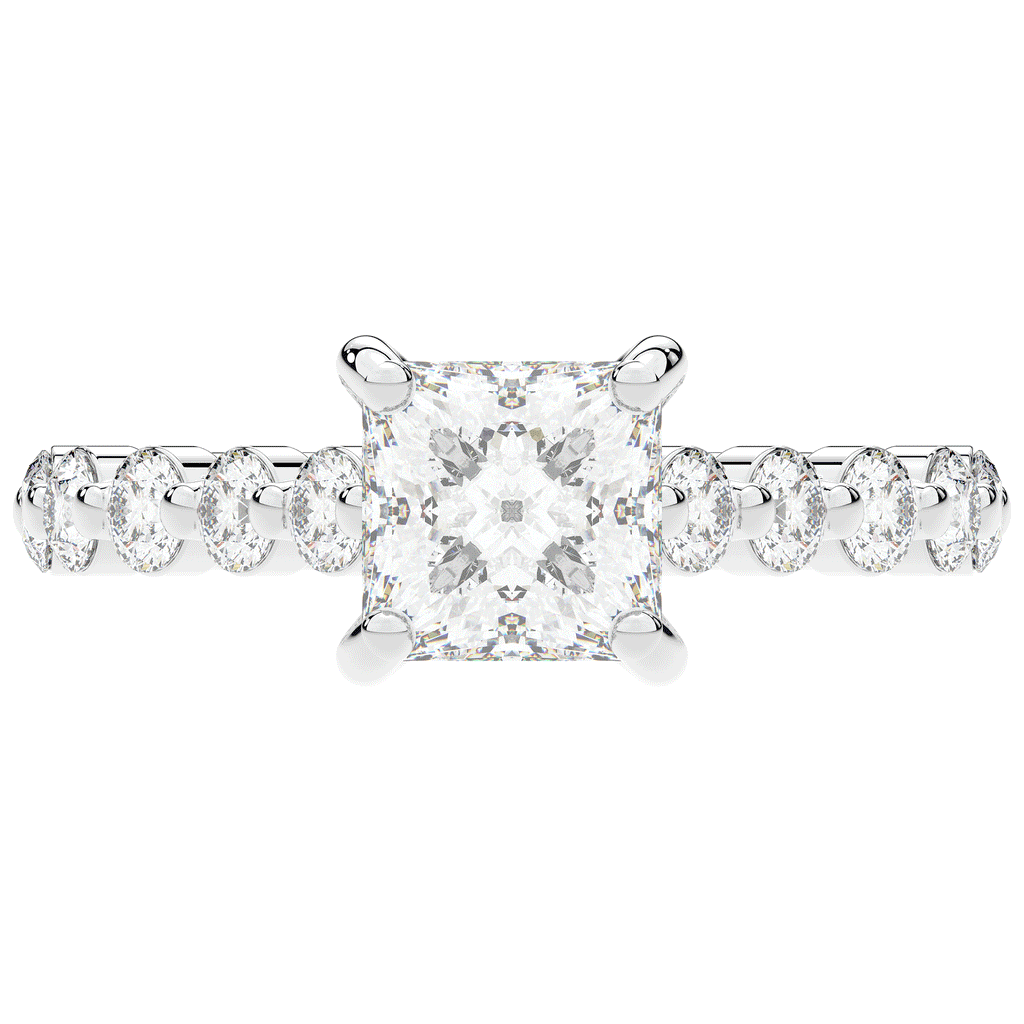 3.90CT.TW PRINCESS LAB DIAMOND ENGAGEMENT RING - Nazarelle
